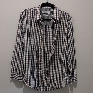 Nick Graham Men's Brown Plaid Button Down Shirt